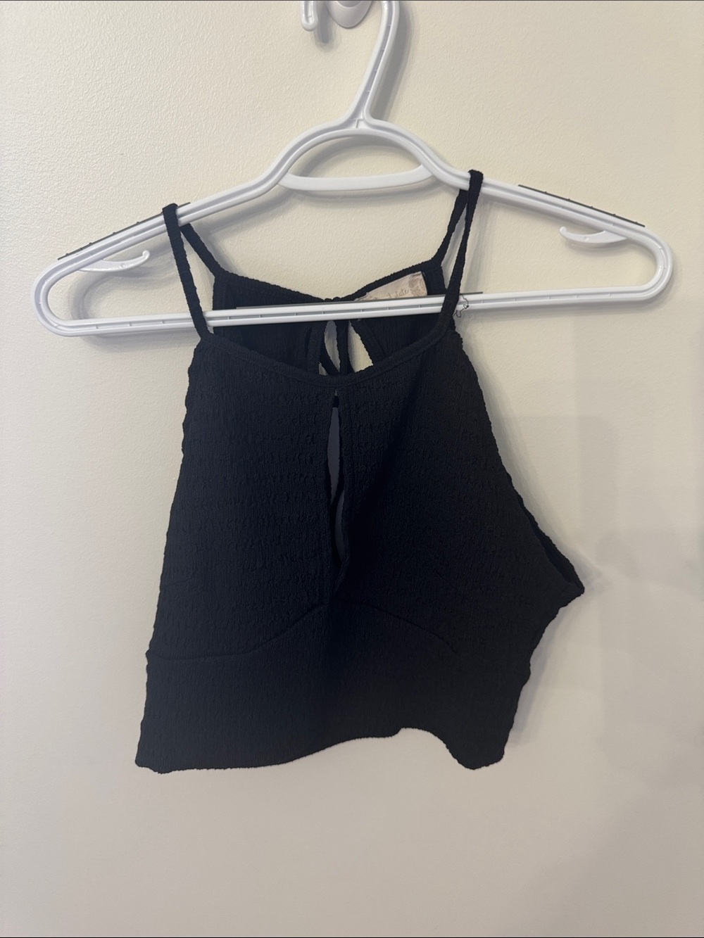 Altar'd State Black Smocked Spaghetti Strap Crop Tank